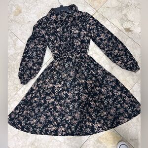 SHEIN Black Floral Dress